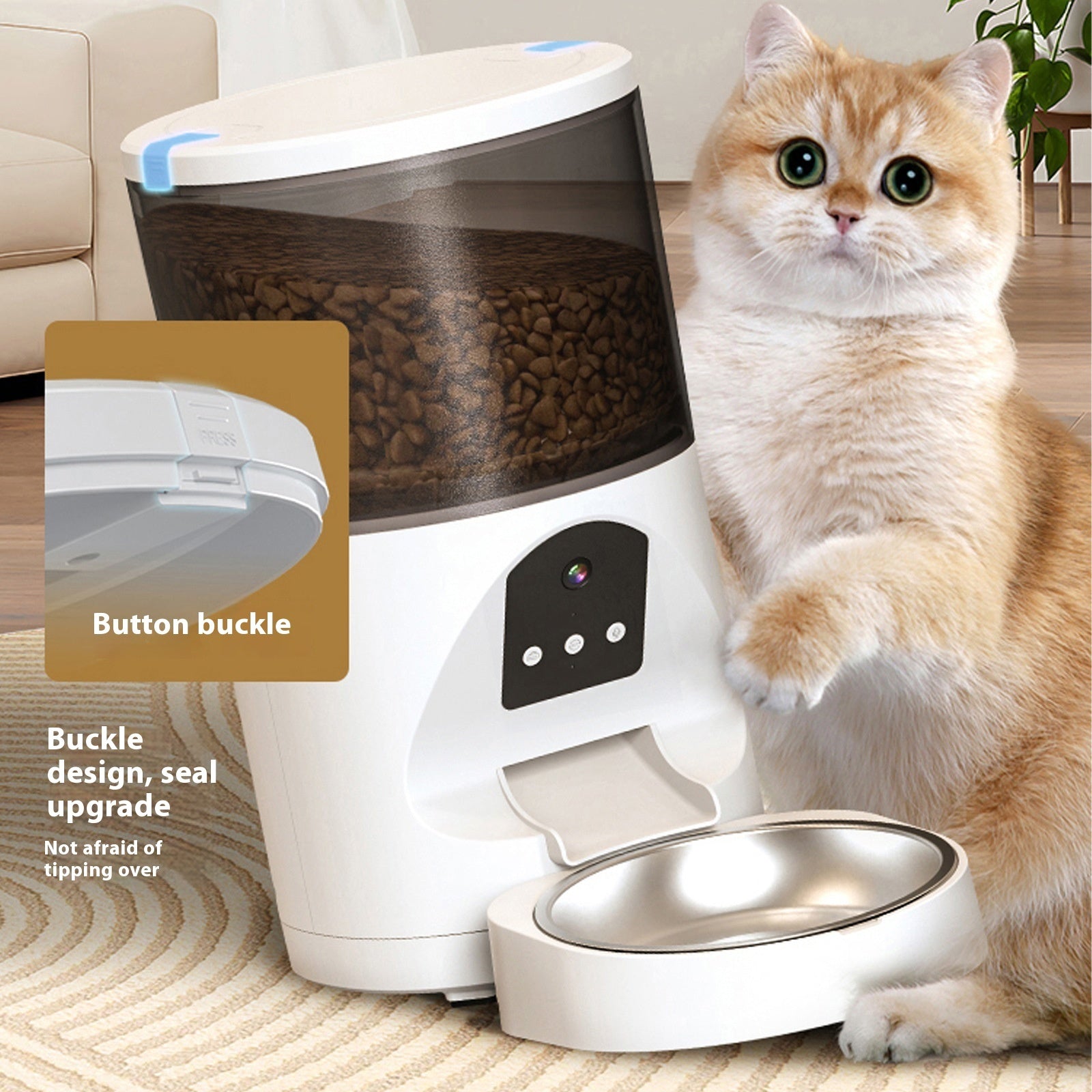 Smart Visual Automatic Pet Feeder with HD Wide-Angle Camera