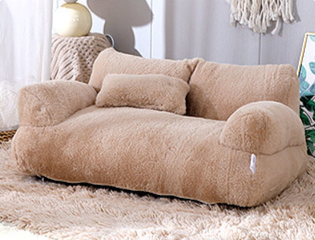 Luxury Plush Cat Bed Winter Warm Pet Nest Sofa