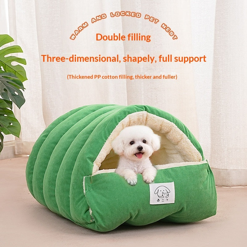 3D Fenced Winter Cat Bed Thickened Warm Pet Nest