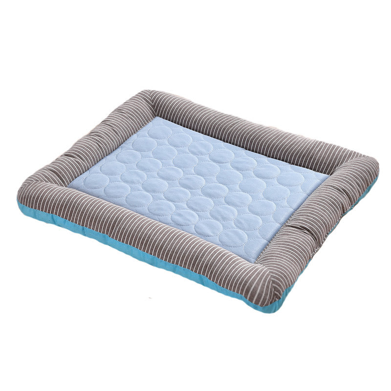 Pet Cooling Pad Bed Ice Silk Summer Mat Blue