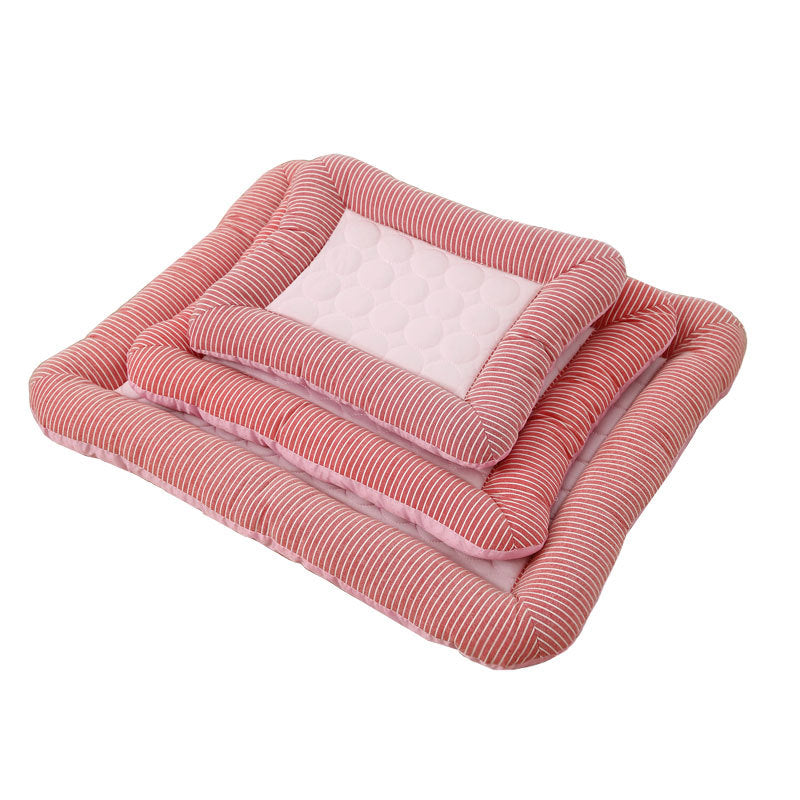 Pet Cooling Pad Bed Ice Silk Summer Mat Blue