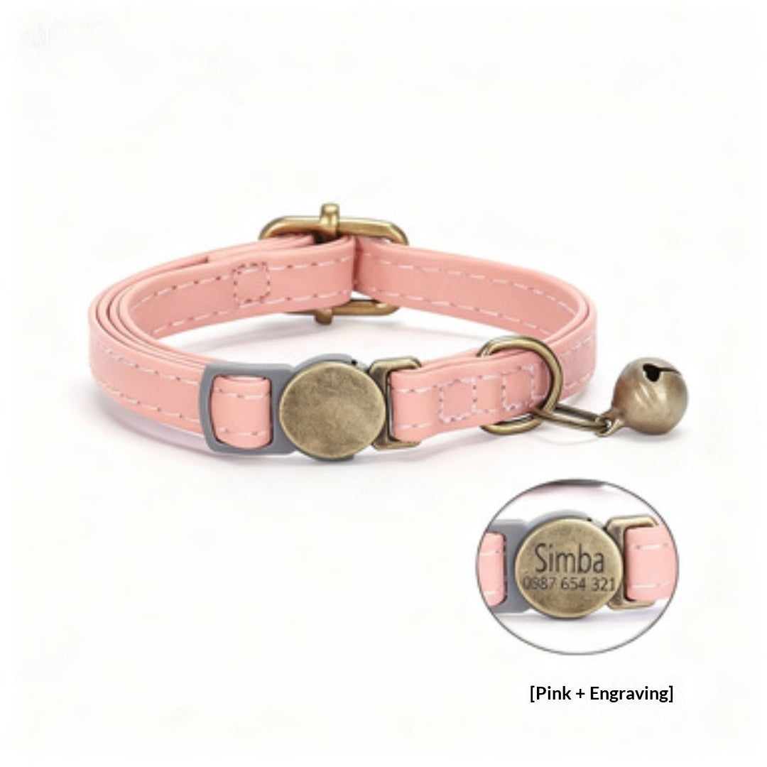 Retro Leather Cat Collar Durable Adjustable Vintage Pet Accessory