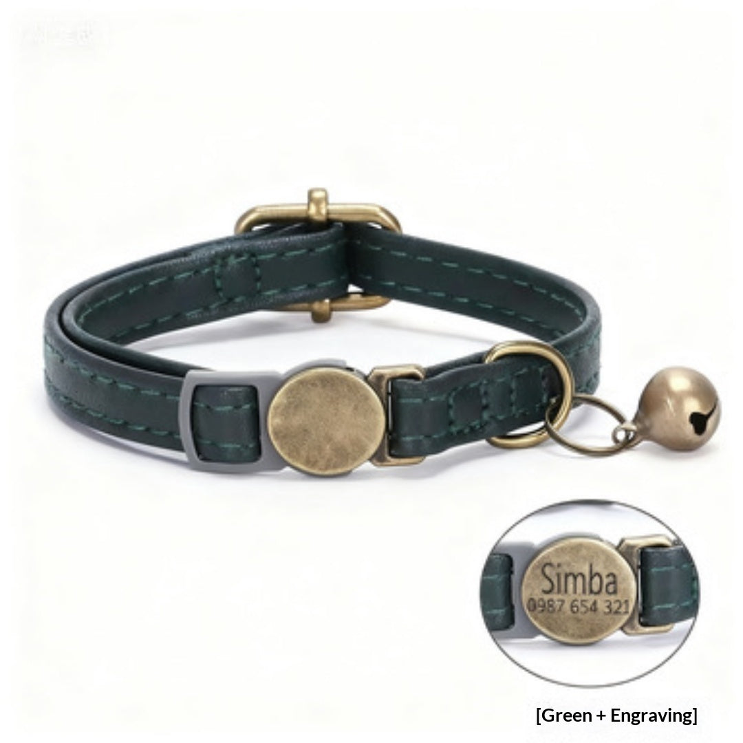 Retro Leather Cat Collar Durable Adjustable Vintage Pet Accessory