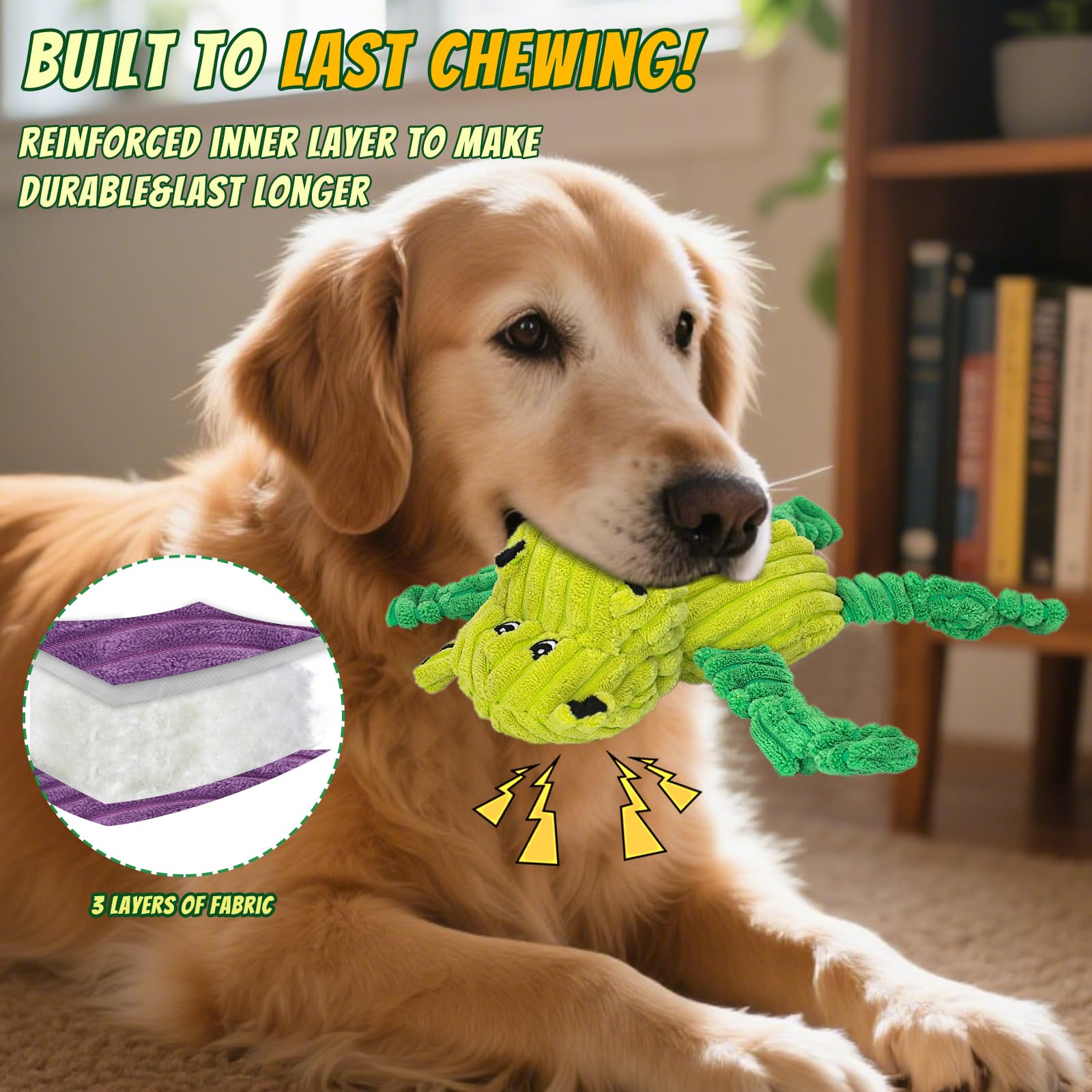 5-Pack Durable Squeaky Plush Dog Toy Bundle Set