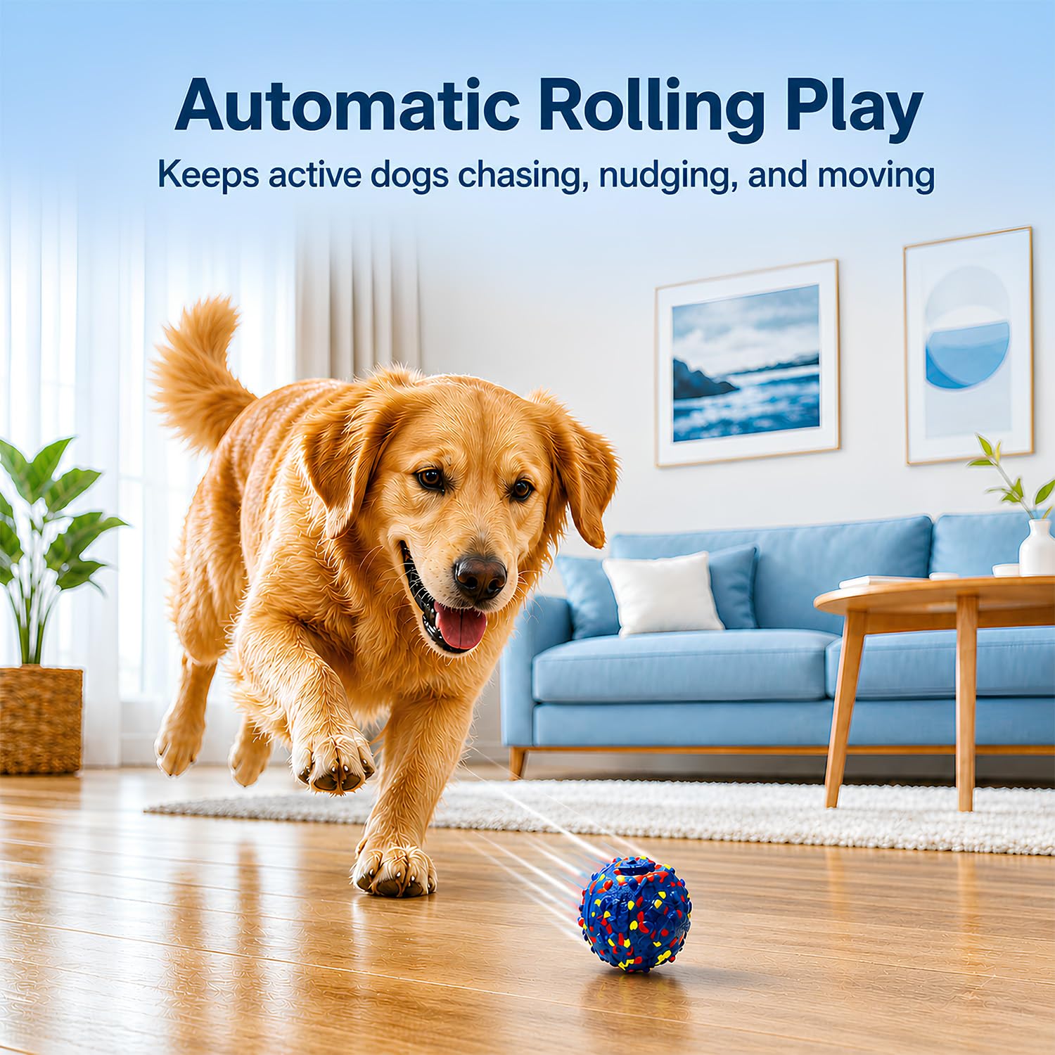 Smart Interactive Moving Dog Ball USB-C Rechargeable Toy
