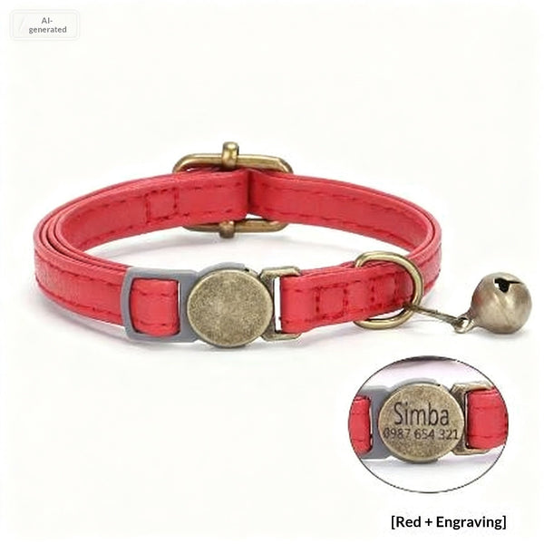 Retro Leather Cat Collar Durable Adjustable Vintage Pet Accessory
