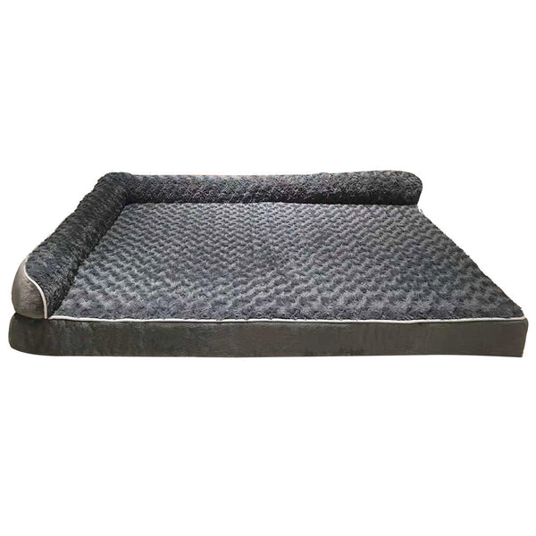 L-Shaped Rose Velvet Pet Sofa Bed Washable Comfort