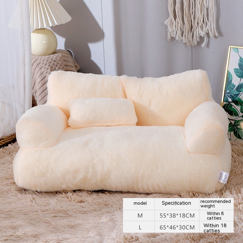 Luxury Plush Cat Bed Winter Warm Pet Nest Sofa