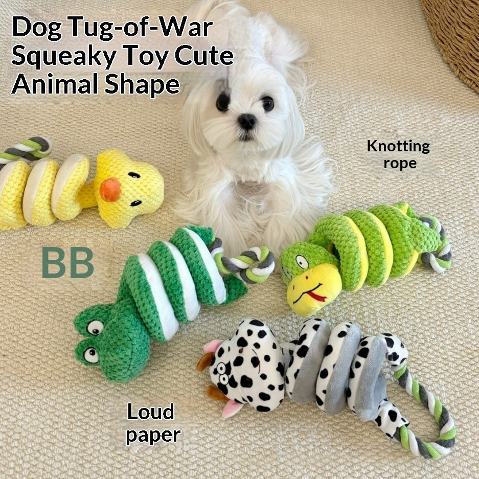 Plush Crinkle Puppy Tug-of-War Chew-Resistant Dog Toy Fun