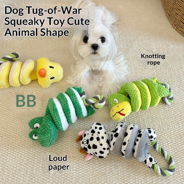 Plush Crinkle Puppy Tug-of-War Chew-Resistant Dog Toy Fun