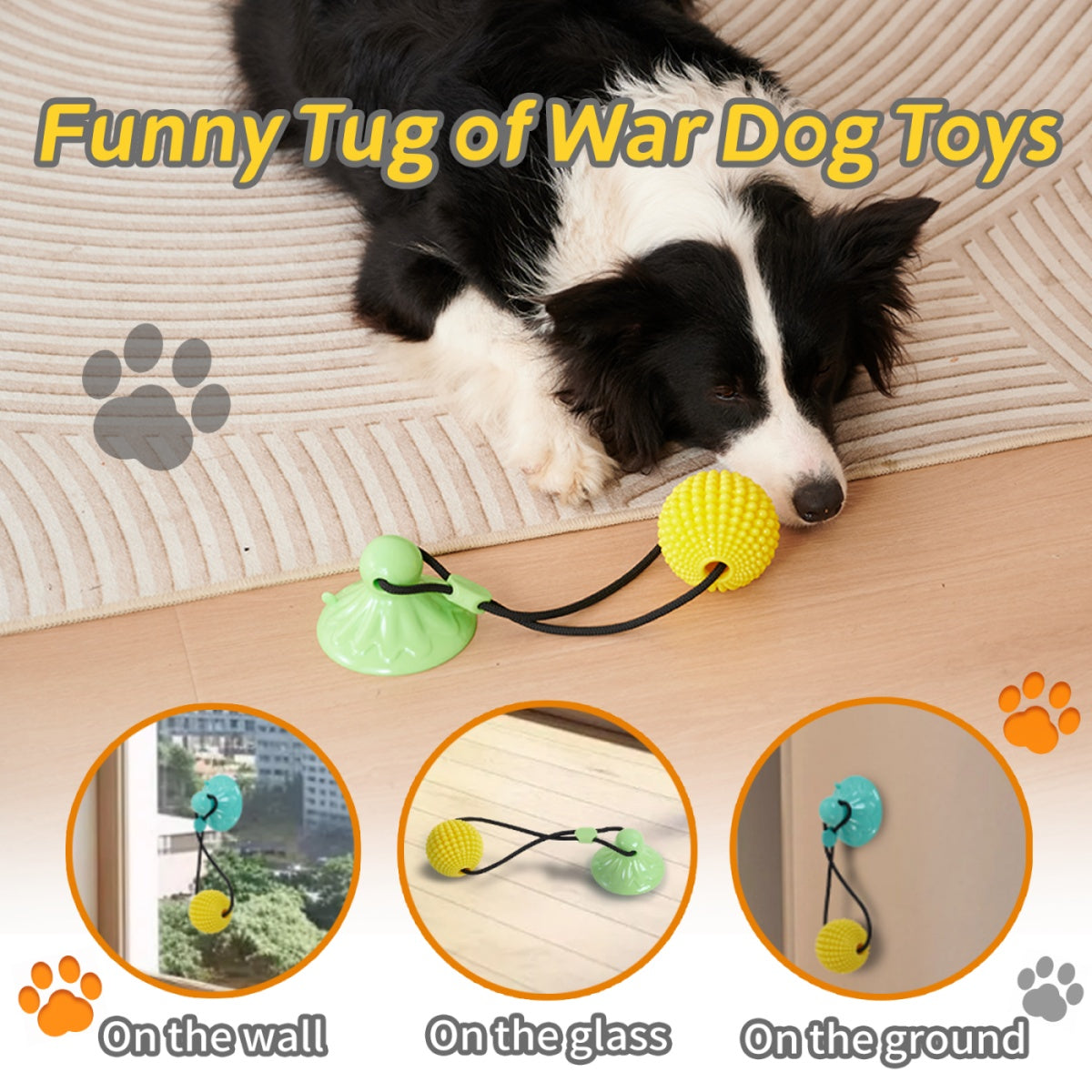 Corn Ball Suction Cup Dog Tug Chew Toy