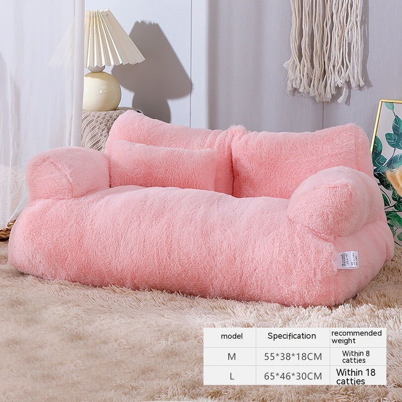 Luxury Plush Cat Bed Winter Warm Pet Nest Sofa