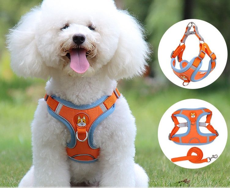 Reflective Vest Dog Harness with Leash for Small Dogs