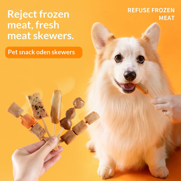Dried Meat Skewer Oden Stick Pet Treats for Dogs