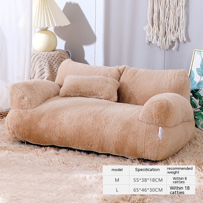 Luxury Plush Cat Bed Winter Warm Pet Nest Sofa