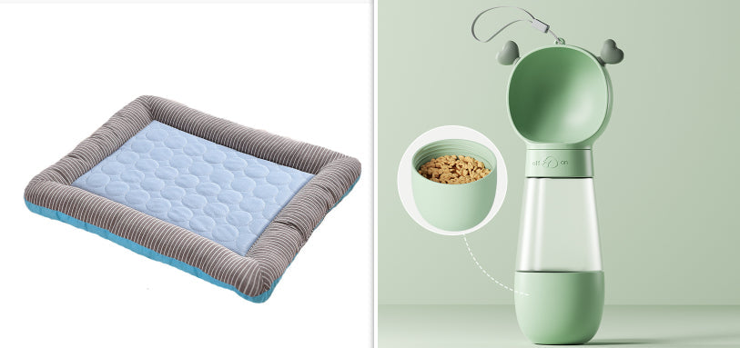 Pet Cooling Pad Bed Ice Silk Summer Mat Blue