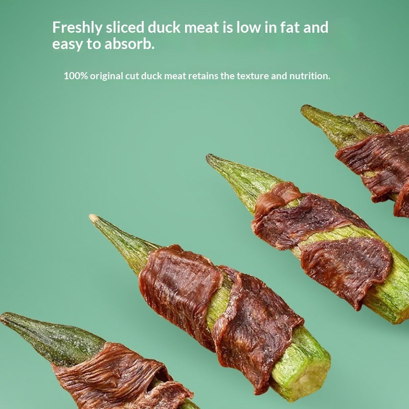 Duck Okra Nutritious Dog Treat Chews for Pets
