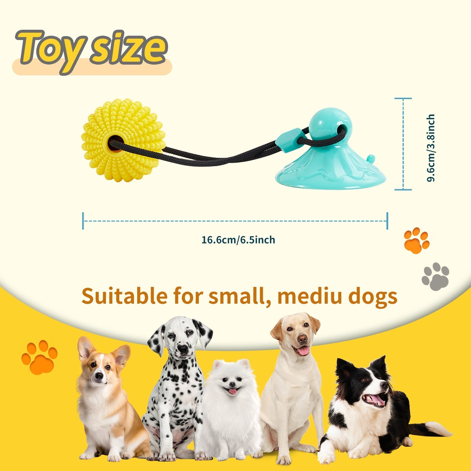 Corn Ball Suction Cup Dog Tug Chew Toy