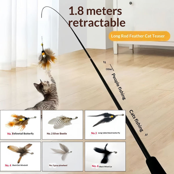 Insect Feather Replacement Cat Toy Head with Bell