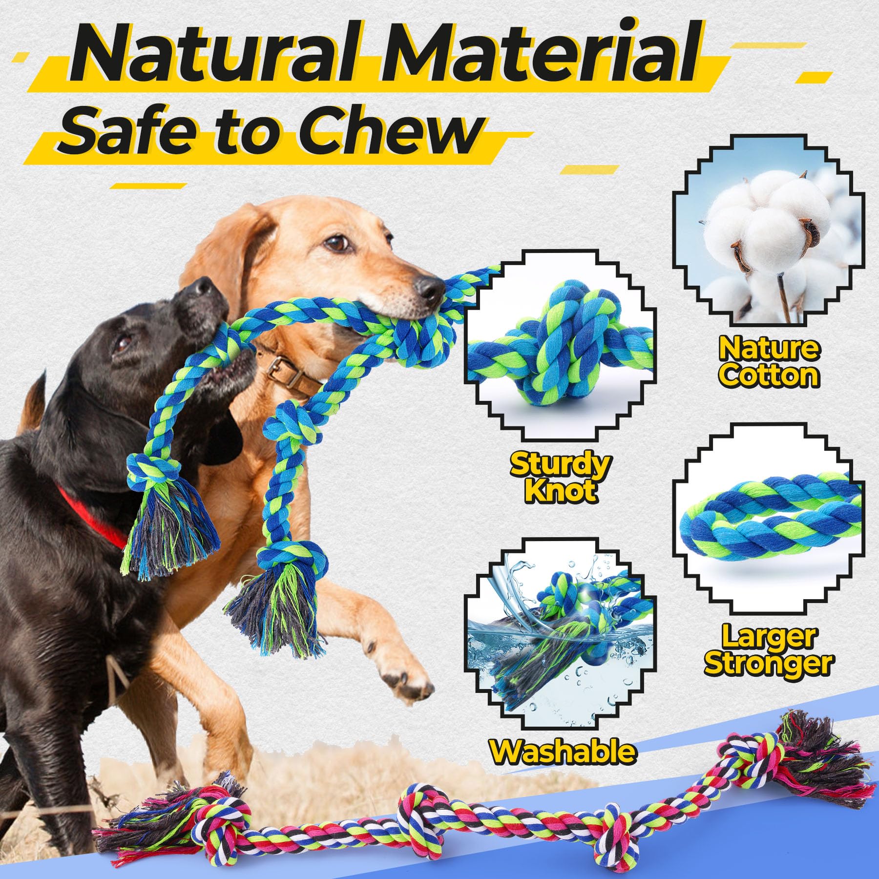 Tough Dog Rope Toys for Aggressive Chewers and Tugging