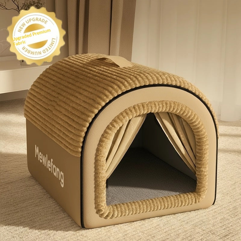Winter Thickened Enclosed Cat Bed for All Seasons