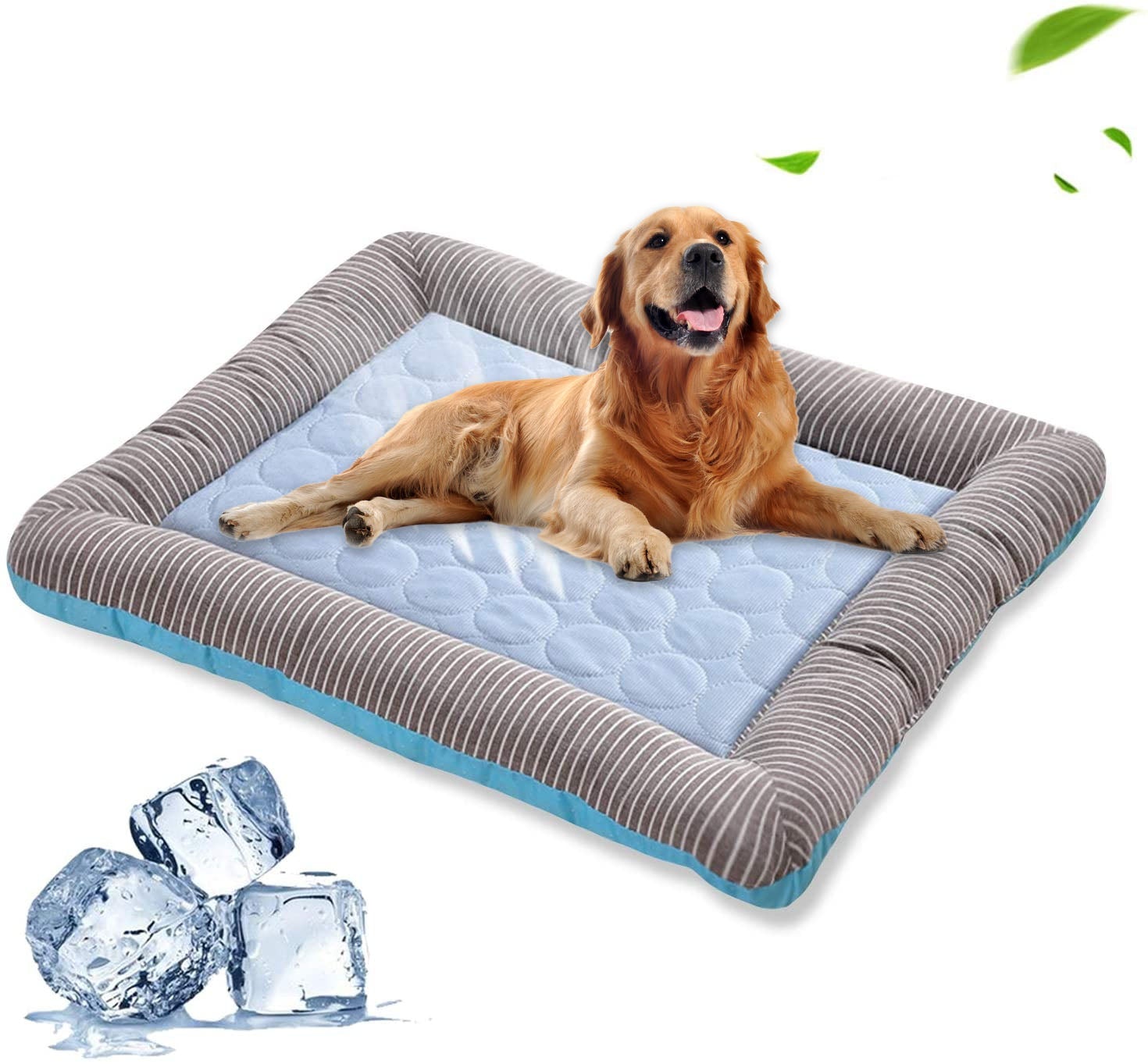 Pet Cooling Pad Bed Ice Silk Summer Mat Blue