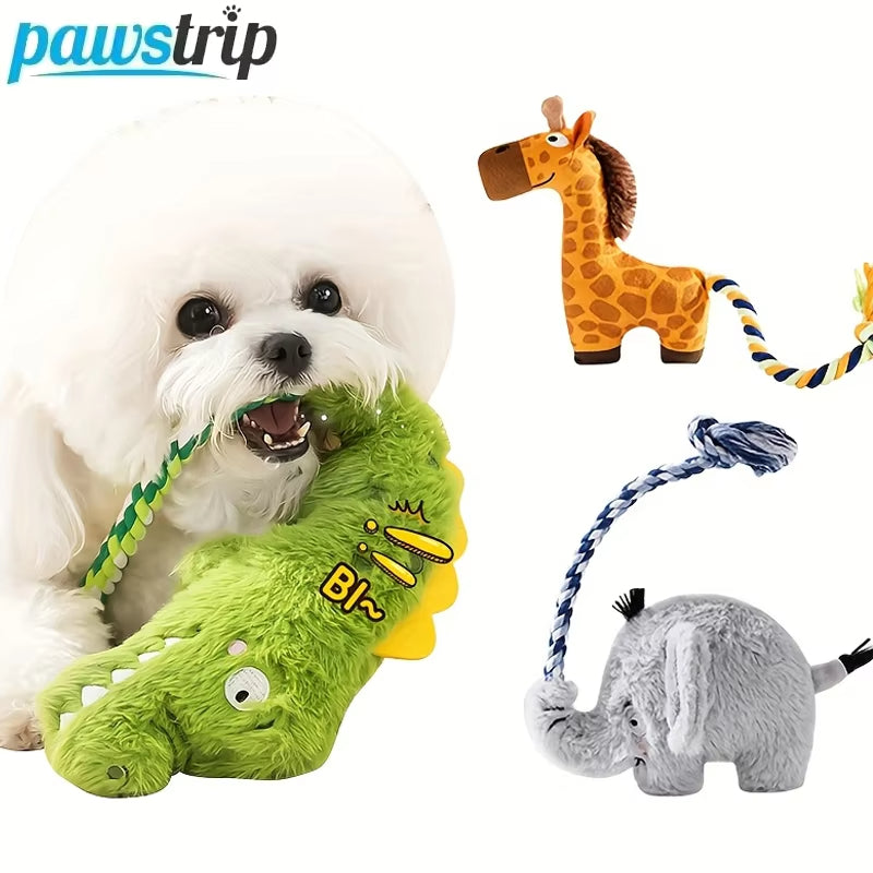 Plush Squeaky Dog Toy for Interactive Indoor Outdoor Play
