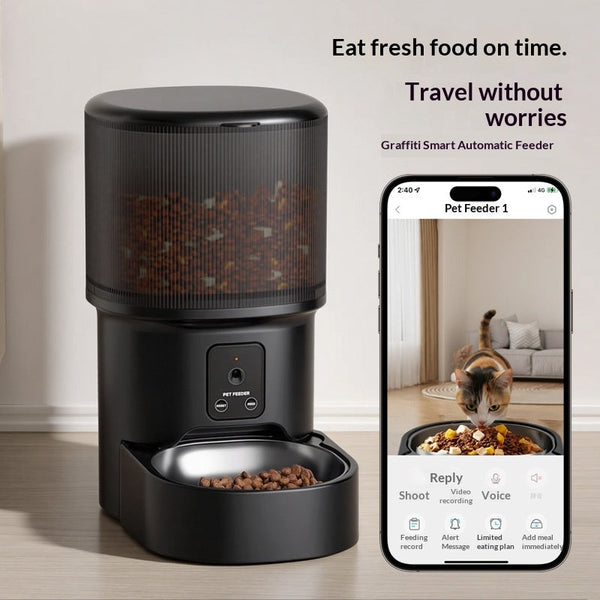 Smart Pet Feeder with Timed Feeding Voice Control