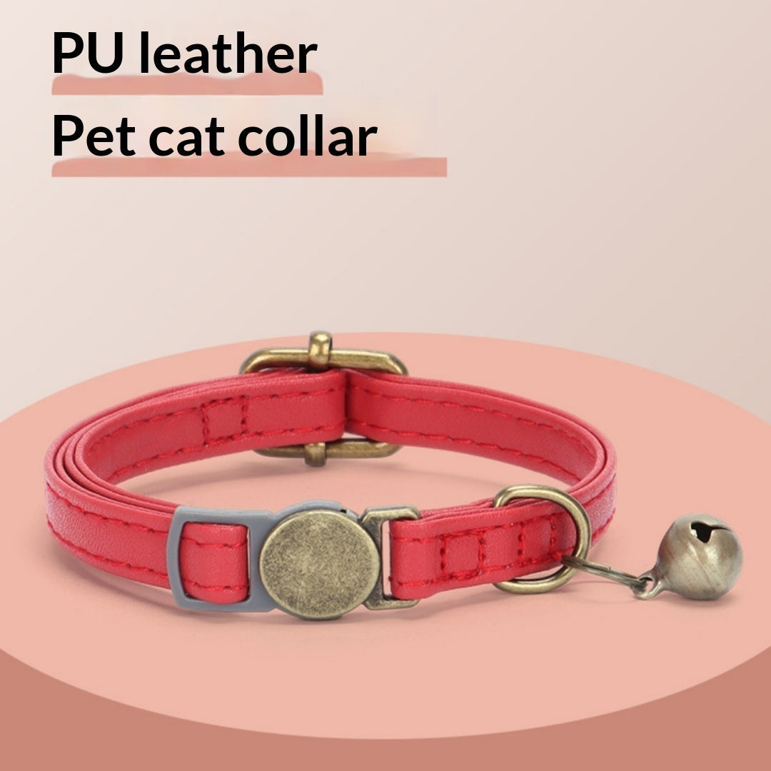 Retro Leather Cat Collar Durable Adjustable Vintage Pet Accessory