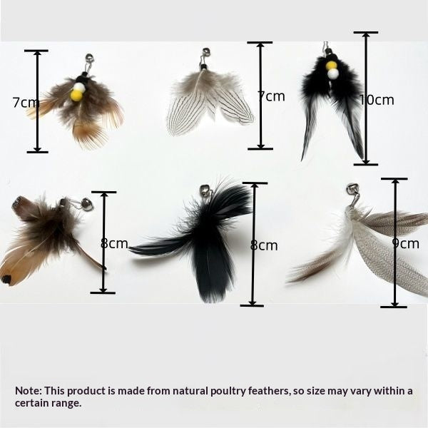 Insect Feather Replacement Cat Toy Head with Bell