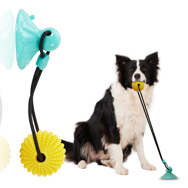 Corn Ball Suction Cup Dog Tug Chew Toy