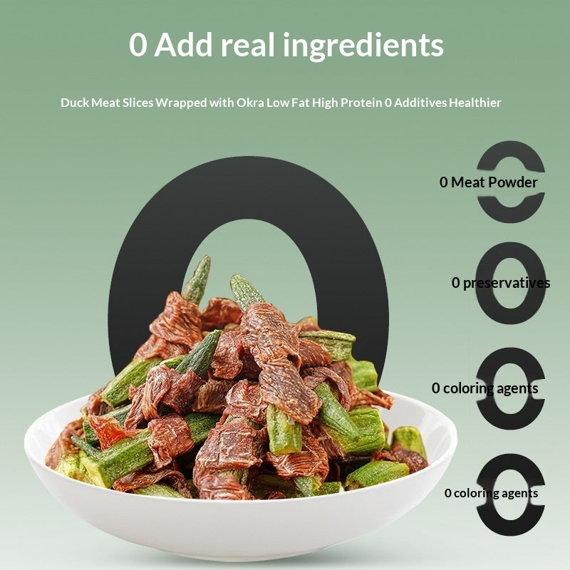 Duck Okra Nutritious Dog Treat Chews for Pets