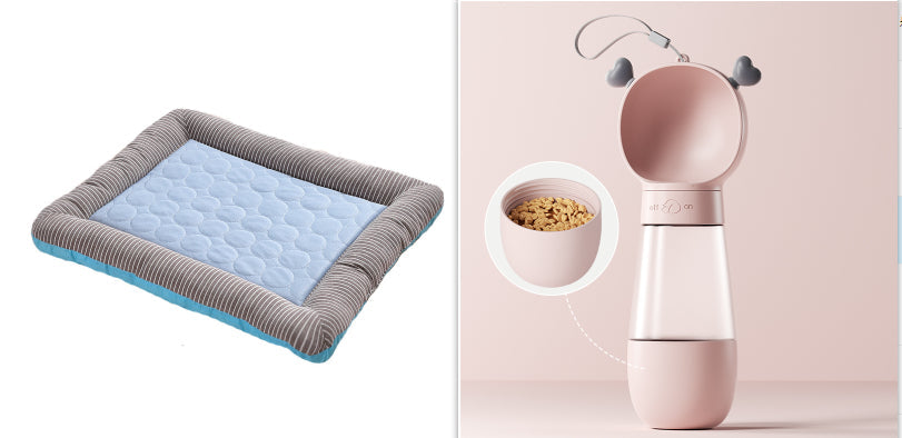 Pet Cooling Pad Bed Ice Silk Summer Mat Blue