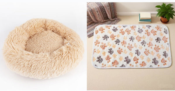 Round Plush Pet Nest Bed for Small Dogs Cats Puppies