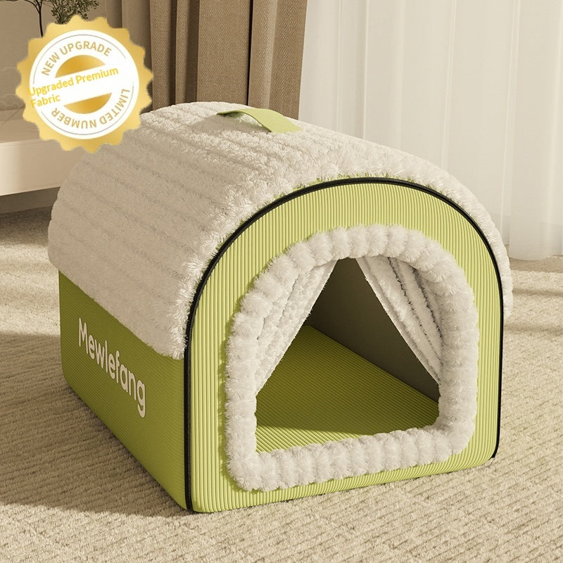 Winter Thickened Enclosed Cat Bed for All Seasons