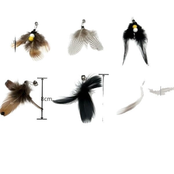 Insect Feather Replacement Cat Toy Head with Bell