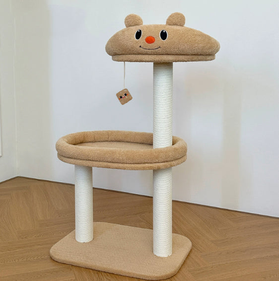 Panda Cat Climbing Scratching Bed with Catnip