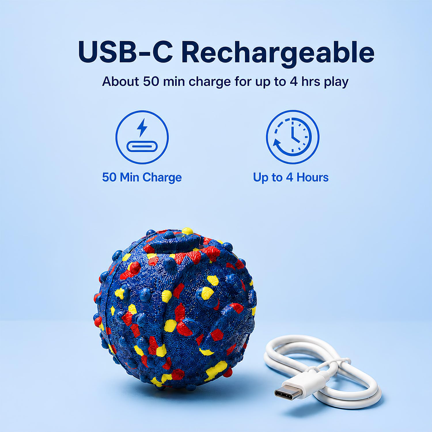 Smart Interactive Moving Dog Ball USB-C Rechargeable Toy