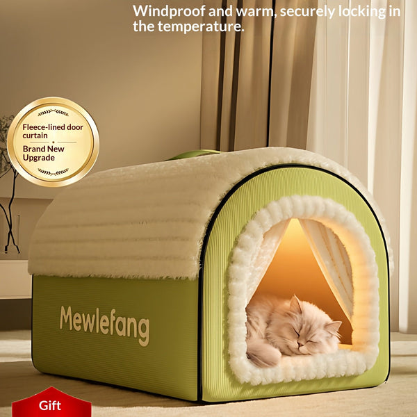 Winter Thickened Enclosed Cat Bed for All Seasons