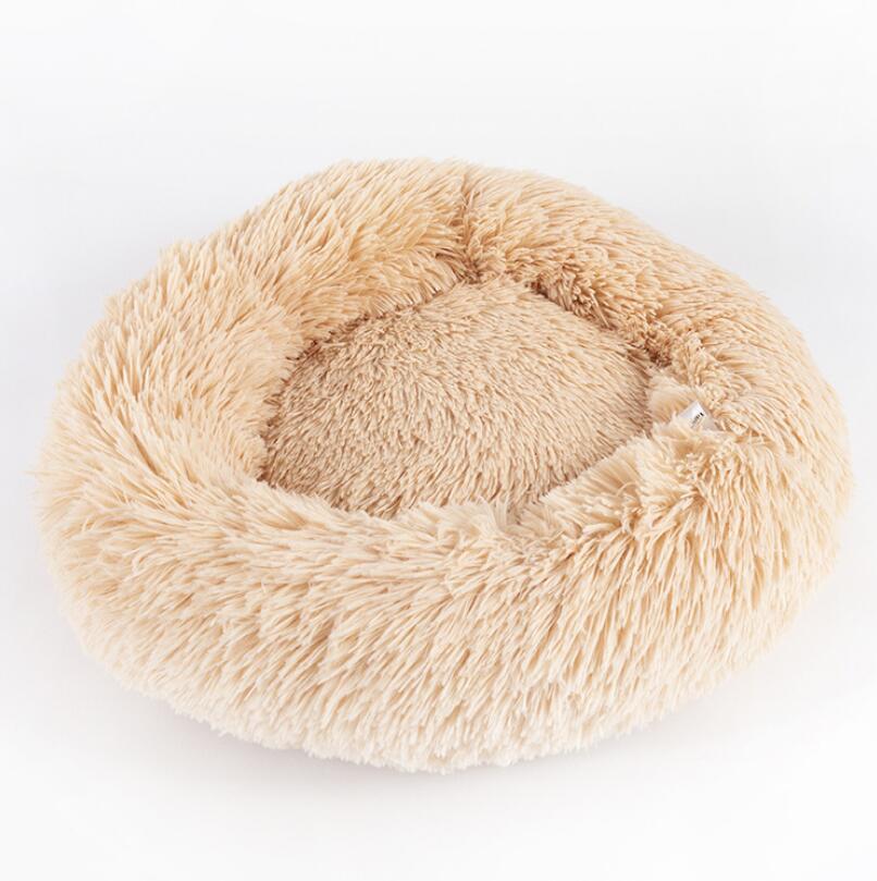 Round Plush Pet Nest Bed for Small Dogs Cats Puppies