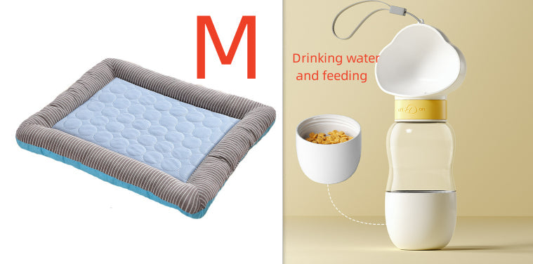 Pet Cooling Pad Bed Ice Silk Summer Mat Blue