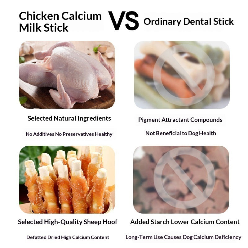 Chicken Milk Stick Calcium Chews for Dogs Dental Treats