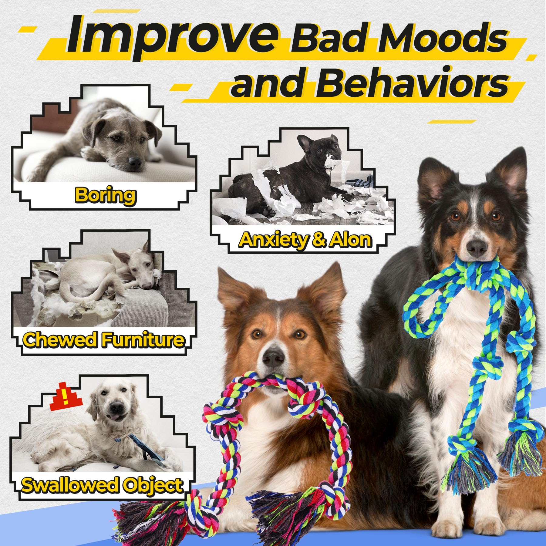 Tough Dog Rope Toys for Aggressive Chewers and Tugging