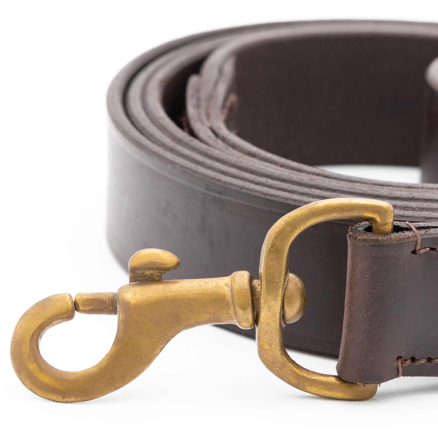 Flat Leather Dog Leash with Hand Strap Handle