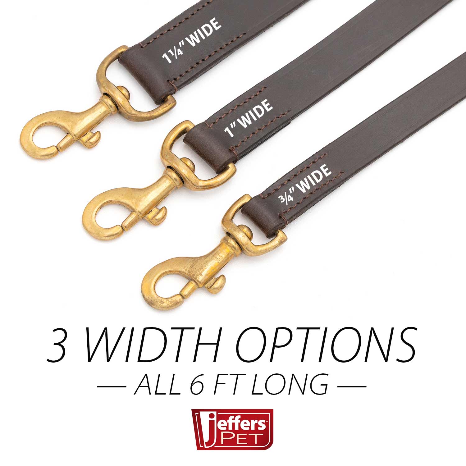 Flat Leather Dog Leash with Hand Strap Handle