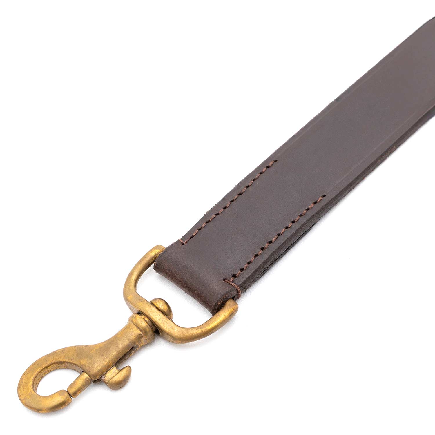 Flat Leather Dog Leash with Hand Strap Handle