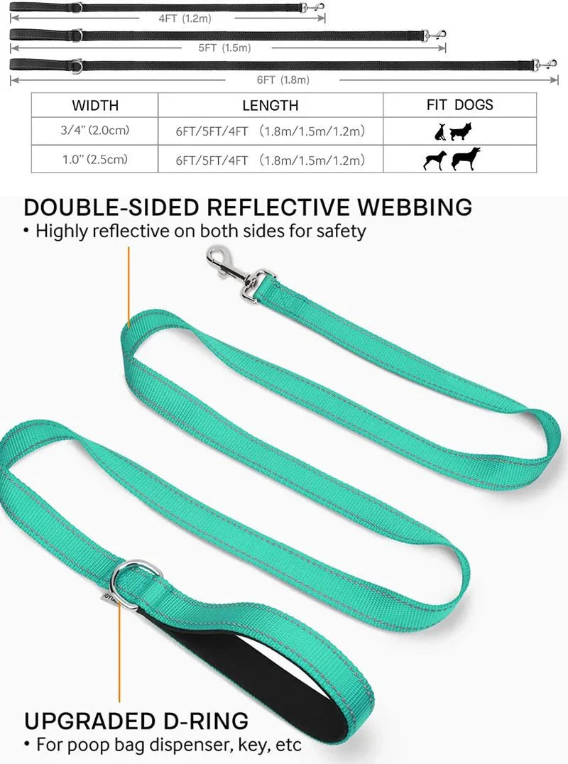 Reflective Adjustable Polyester Pet Leash for Dogs Cats